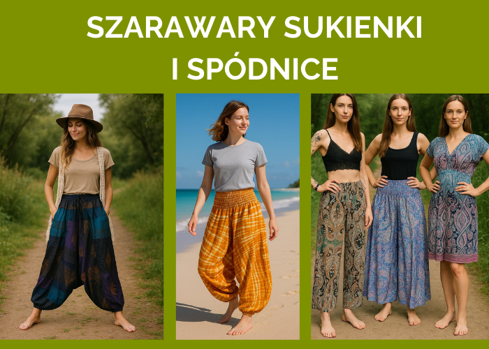 Sukienki, szarawary