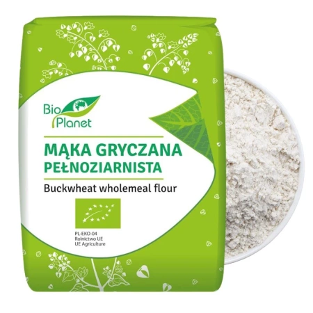 Mąka gryczana pełnoziarnista bio, 1kg, Bio Planet