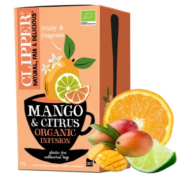 Herbata owocowo-ziołowa napar o smaku mango i cytrusów bio 20 sasz. Clipper