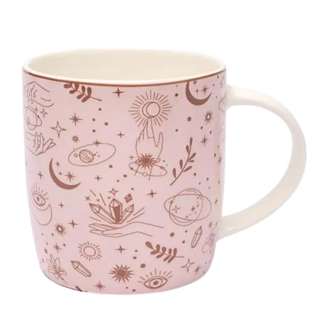 Kubek z zaparzaczem Mistyczne symbole, różowy 400ml