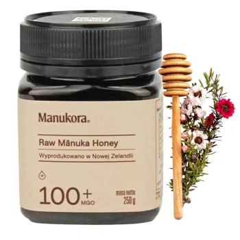 Miód manuka Raw MGO 100+ Manukora wsparcie odporności 250g