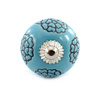 Uchwyt meblowy gałka ceramiczna niebieska Indie rękodzieło