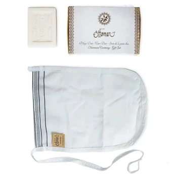 Zestaw do rytuału Hammam Ottoman Ceremony, naturalne mydło i rękawica Kessa