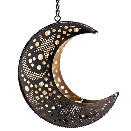 Świecznik na tealight, lampion w kształcie księżyca