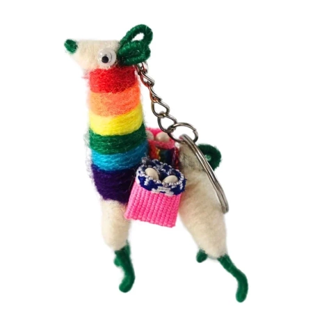 Brelok do kluczy, lama, 7 cm, rękodzieło Peru