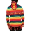 Bluza z kapturem w etniczne wzory, w kolorowe pasy, z Peru