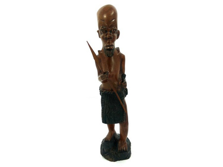 FIGURA RZEŹBA RYBAK Z MALAWI AFRYKA 38 CM