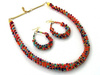 KOMPLET BIŻUTERII NASZYJNIK + KOLCZYKI (KOLOROWY, INDYJSKI)