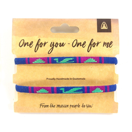 Bransoletki przyjaźni (fioletowo-niebieska, Gwatemala rękodzieło)