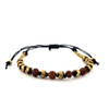 Bransoletka rudraksha,czarne koraliki i zlote elementy (orient, na sznurku regulowana)