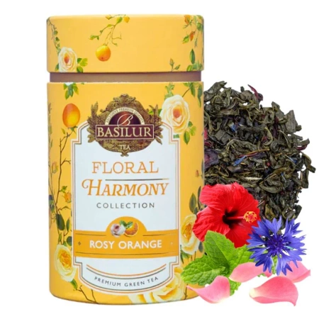 Herbata zielona liściasta Rosy Orange, Basilur, 75g