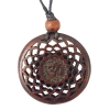 Naszyjnik symbol OHM wisiorek talizman drewniany, biżuteria