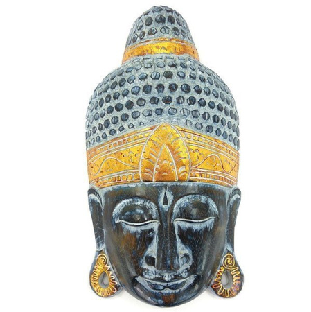 Maska Budda granatowo-złoty (50cm, Indonezja)