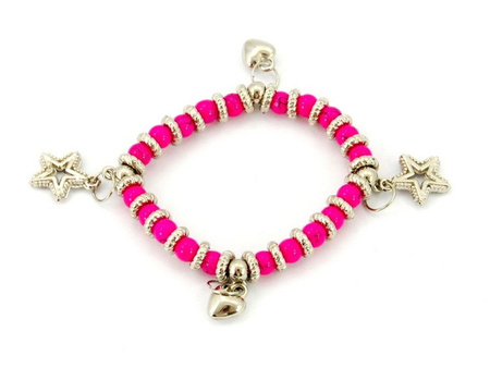 BRANSOLETA RÓŻOWA CHARMS (NA RĘKĘ, NA GUMCE)