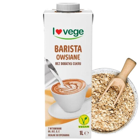 Napój owsiany barista napój roślinny bez cukru Lovege 1l
