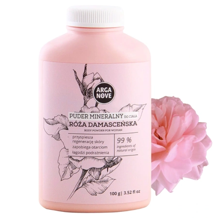 Talk różany do ciała, puder mineralny Arganove 100g