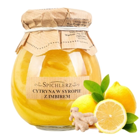 Cytryny w syropie z imbirem do herbaty, w plastrach, Spichlerz 260g