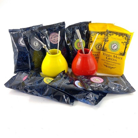 Zestaw startowy dla dwojga yerba mate 10x50g różne smaki