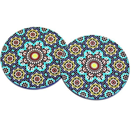 Podstawki metalowe pod kubek  2 szt. (z korka, Turcja, mandala, hh)