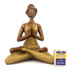 FIGURKA JOGINKA KWIAT LOTOSU ZŁOTA (23CM INDIE)