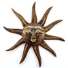Ozdoba ścienna słońce, drewniana brązowo-złota długie promyki (Indie)