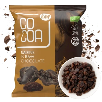 Rodzynki w surowej czekoladzie Raw wegańskie bio Cocoa 70g