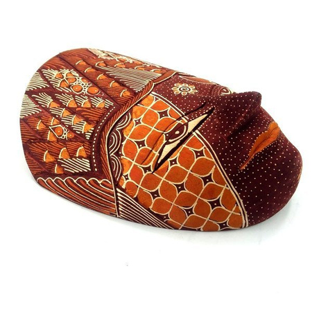 Maska batik bordo (bali, rękodzieło, balsa) 22 cm