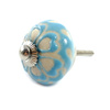Uchwyt meblowy gałka ceramiczna niebieska Indie rękodzieło