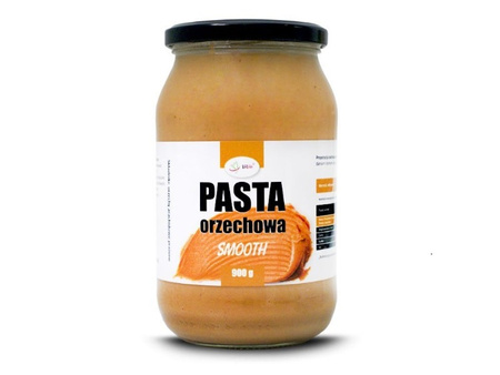 PASTA ORZECHOWA SMOOTH 900G (BEZ SOLI, BEZ CUKRU, BEZ OLEJU PALMOWEGO, MASŁO)