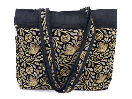 INDYJSKA TOREBKA NA RAMIĘ (HAFTOWANA,CZARNA, INDIE)