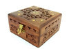 SZKATUŁKA Z INDII (DREWNIANA, PUDEŁKO,12,5cmx12,5cm)
