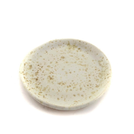 Podstawka pod kadzidło okrągła (biała nakrapiana,ceramiczna)