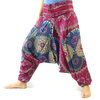 Szarawary spodnie przewiewne wzorzyste (bordowe mandala)