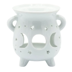Kominek zapachowy do olejków, Fazy Księżyca, w kolorze białym