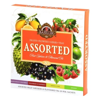 Herbata ekspresowa Fruit Infusions, zestaw 4 smaków, Basilur 20 sasz.