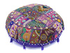 ORIENTALNA PUFA OKRĄGŁA FIOLETOWA (PUF, ETNO, Z INDII)