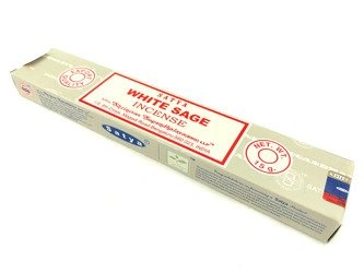 KADZIDŁA SATYA WHITE SAGE 15G (BIAŁA SZAŁWIA, INDIE, KADZIDEŁKA, TROCICZKI, NATURALNE, PYŁKOWE)