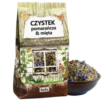 Czystek z pomarańczą i miętą, herbata ziołowa 150g BaBa