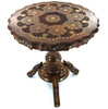 STOLIK ORIENTALNY DREWNIANY (STÓŁ RZEŹBIONY INDIE, ŚR.52 CM)