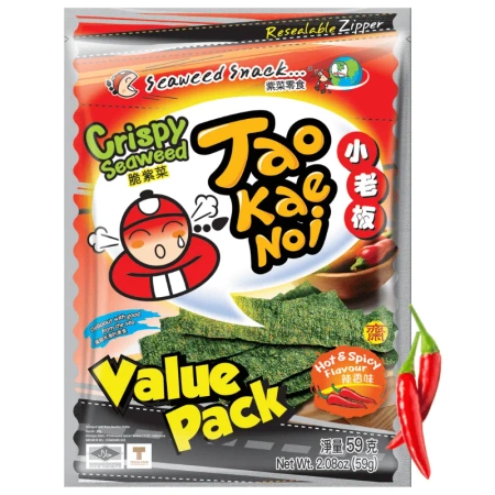 Chipsy z wodorostów nori ostre przekąska Tao Kae Noi 59g