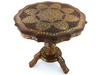 STOLIK ORIENTALNY DREWNIANY (STÓŁ RZEŹBIONY INDIE, ŚR.52 CM)