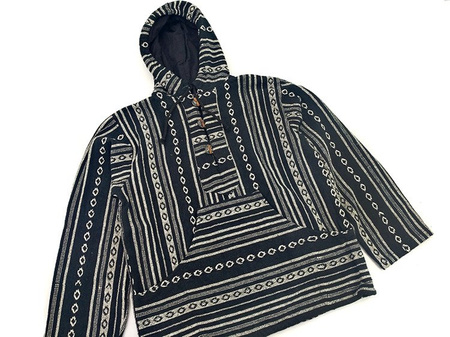 Kurtka oversize z azteckim, indiańskim wzorem unisex, boho, hippie, XL 