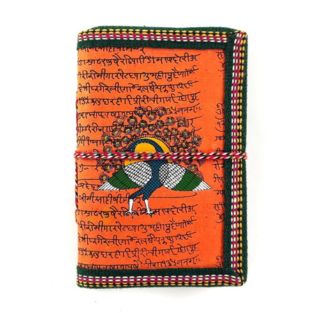 Notes malowany pomarańczowy paw (notatnik, dziennik EKO 12,5cm)