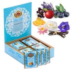 Zielona herbata Blue Tea Basilur, zestaw 4 smaków niebieskich herbat, 40 torebek