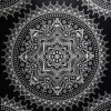 Narzuta na łóżko, czarno - biała mandala kapa, zasłona, obrus 210x140 Indie