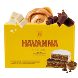 Ciastka Alfajores Mixtos, z kremem dulche de leche, Havanna 306g