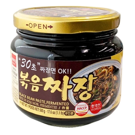 Pasta z prażonej czarnej fasoli, Jjajangmyeon chunjang, WANG 500g