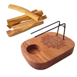  Zestaw kadzidło Palo Santo 25g i drewniana podstawka, I jakość Peru, Indonezja