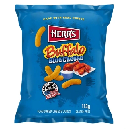 Chrupki serowe o smaku sosu Buffalo i sera  Blue Herr's 113g