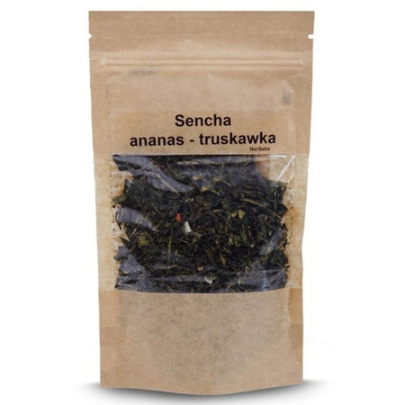 HERBATA ZIELONA SENCHA  ANANAS I TRUSKAWKA 50G